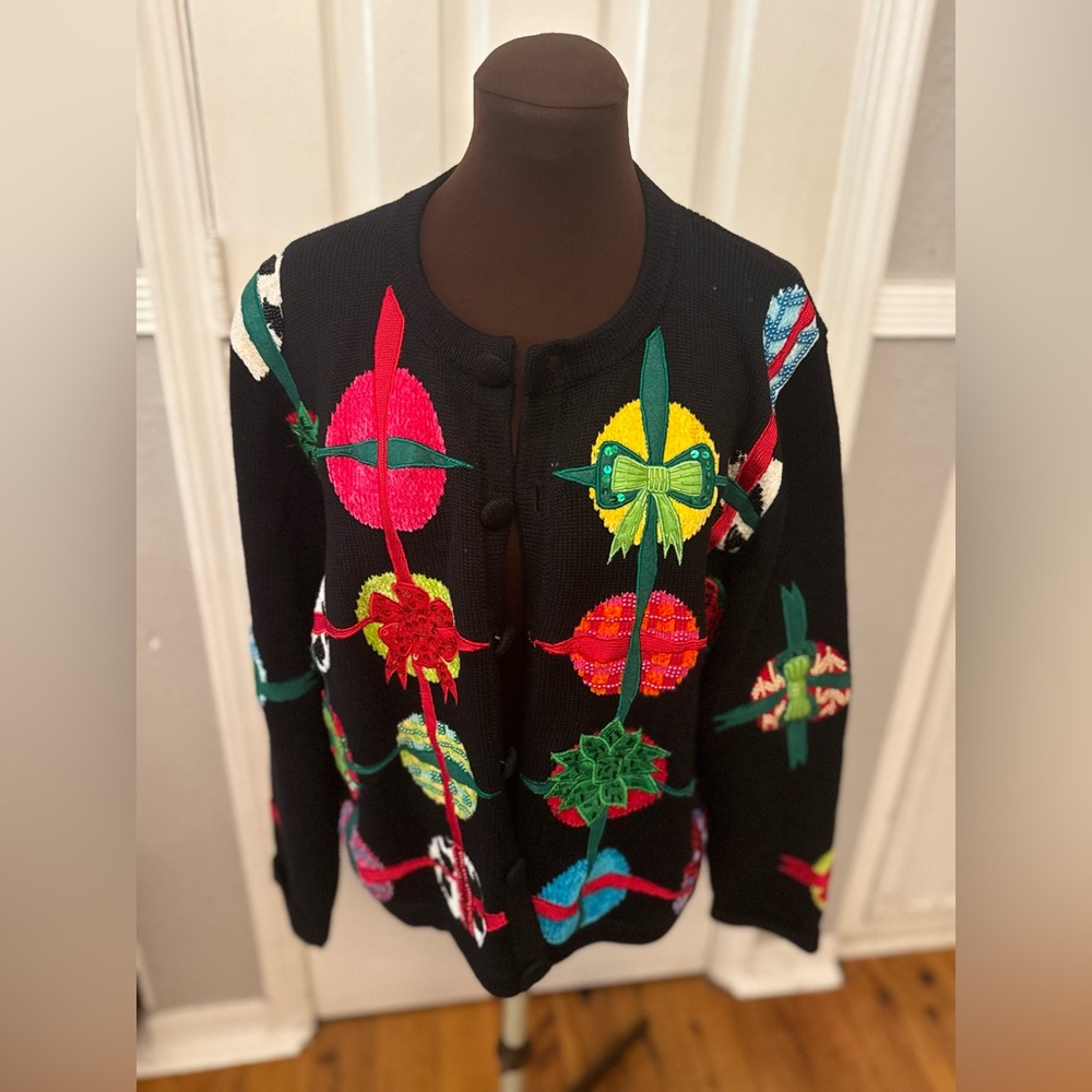 Berek Black Sweater with Multicolor Design